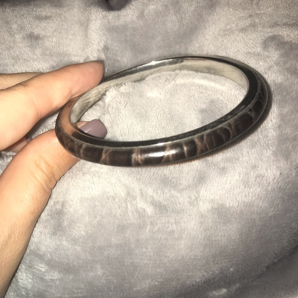 Talbots Leather and Metal bangle